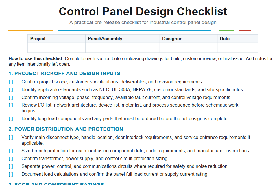 Control Panel Design Checklist preview